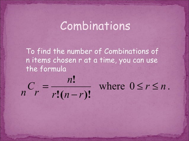 Permutation and combination