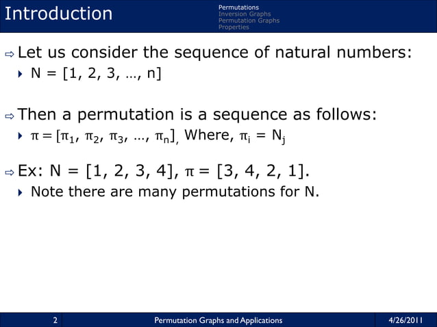 Permutation graphsandapplications | PPT
