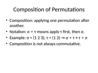 permutation group symmetric group and its examples | PPTX