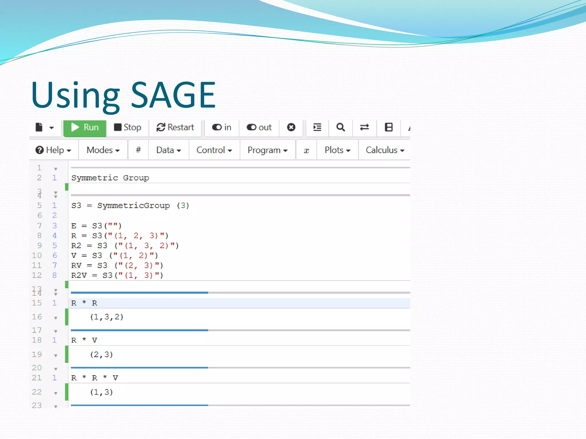 Using SAGE
 