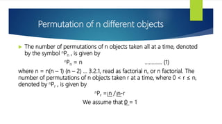 Permutations and Combinations(For Class 11) | PPTX