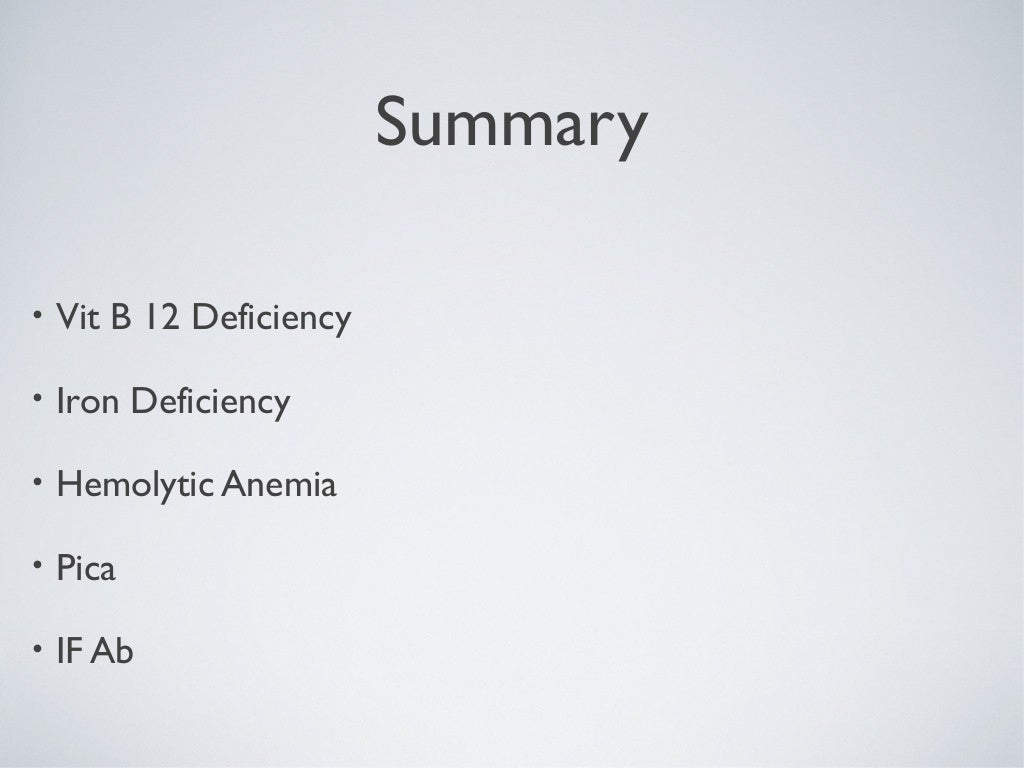 Pernicious anemia (Vitamin B12 deficiency)