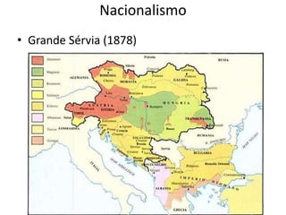 Nacionalismo
• Grande Sérvia (1878)
 