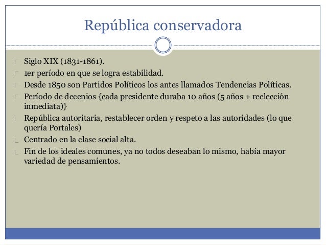 República conservadora y República liberal en Chile