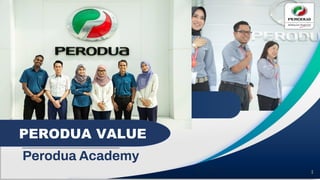 PERODUA VALUE
Perodua Academy
1
 