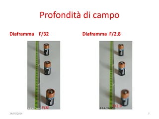 Profondità di campo
Diaframma F/32 Diaframma F/2.8
24/05/2014 7
 