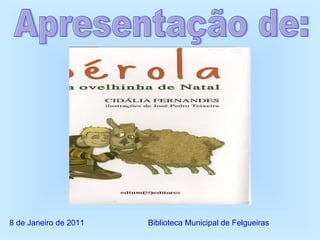 Biblioteca Municipal de Felgueiras 8 de Janeiro de 2011 Apresentação de: 