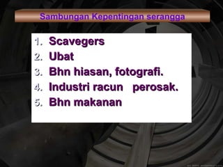 Scavegers  Ubat Bhn hiasan, fotografi. Industri racun  perosak. Bhn makanan Sambungan Kepentingan serangga 