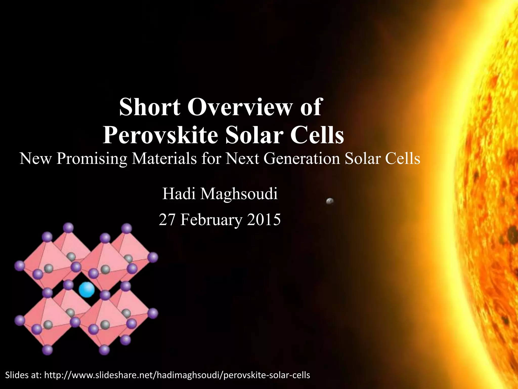Perovskite solar cells | PPTX