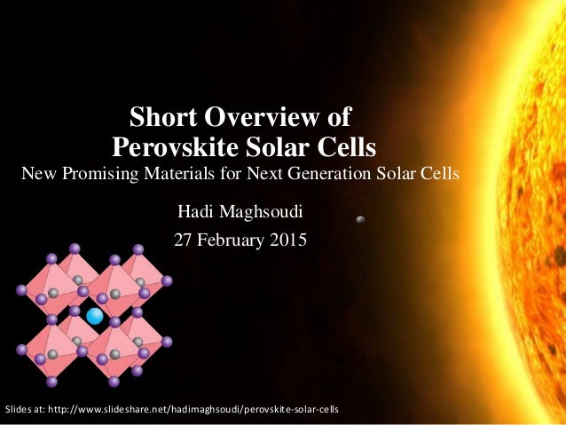 How Perovskite Solar Cells Work