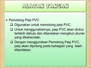 PemotongPaipKuprumDigunakanuntukmemotongpaipkuprum.Dipasangdenganmatapemotong.Bolehmemotongpaipkuprum yang berukuran 6mm hingga 25mm.Rajah berikutmerupakankaedahmenggunakanpemotongpaipkuprum.