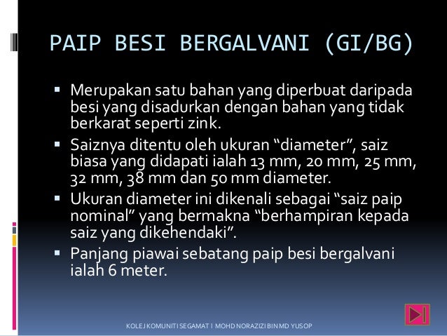 Perpaipan laksanakan penyambungan paip  dan injap 