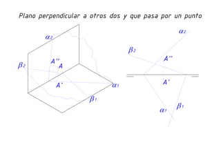 Diédrico: Perpendicularidad de un plano a otros dos