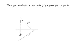 Diédrico: Perpendicularidad recta plano