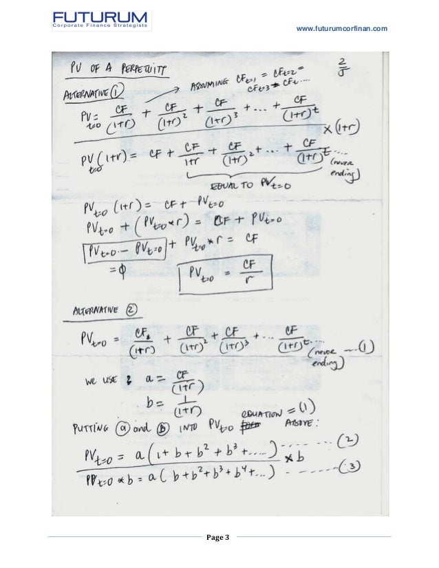 Perpetuity And Growing Pepetuity Formula Derivation