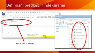 Definirani predlošci i indeksiranje
Ključne riječi za pretragu
 