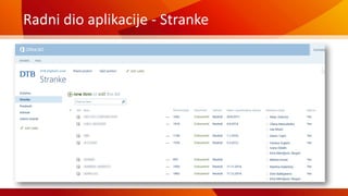 Radni dio aplikacije - Stranke
 