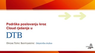 Podrška poslovanju kroz
Cloud rješenje u
 