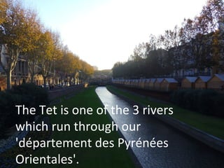 The Tet is one of the 3 rivers
which run through our
'département des Pyrénées
Orientales'.

 