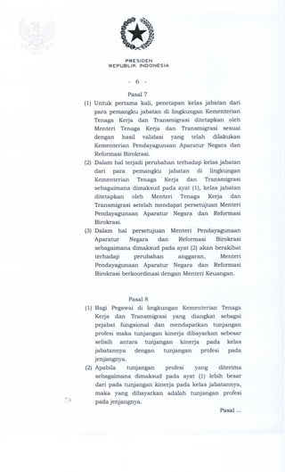 Perpres Nomor 92 Tahun 2013 Tentang tunjangan kinerja pegawai dilingkungan  kementrian tenaga kerja dan transmigrasi