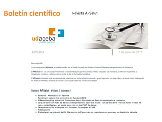 Boletín científico   Revista APSalut
 