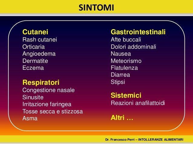 Perri F. Le Allergie e le Intolleranze Alimentari. ASMaD 2015