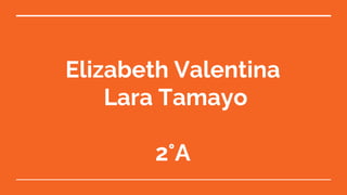 Elizabeth Valentina
Lara Tamayo
2°A
 