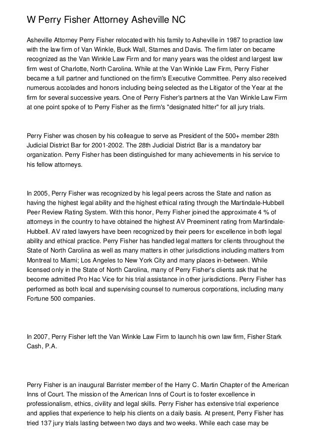 W Perry Fisher Attorney Asheville NC