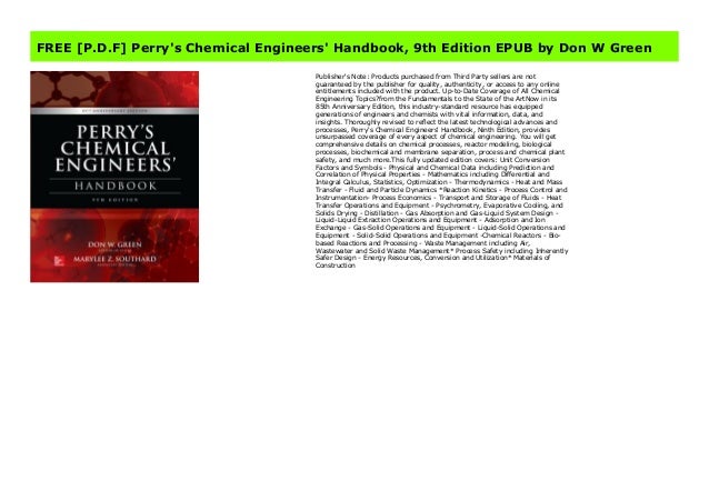 perrys chemical engineering handbook 6th edition pdf free download perrys chemical engineering handbook 6th edition pdf free download