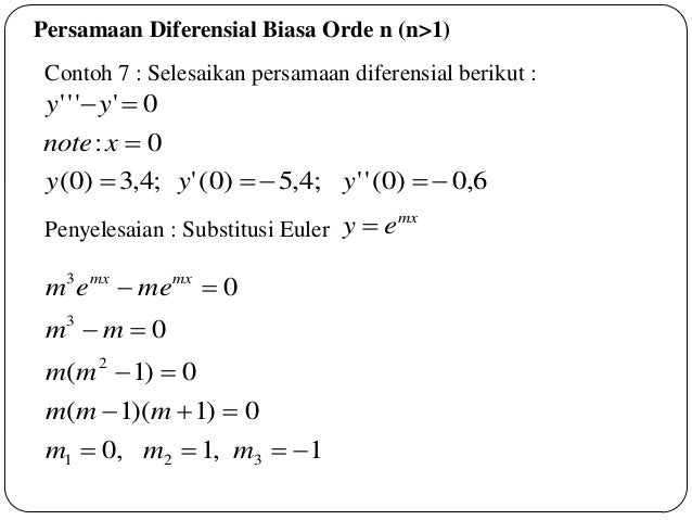 Contoh soal persamaan diferensial biasa