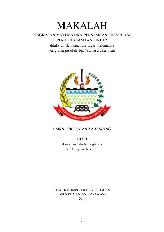 Persamaan Dan Pertidaksamaan Linear