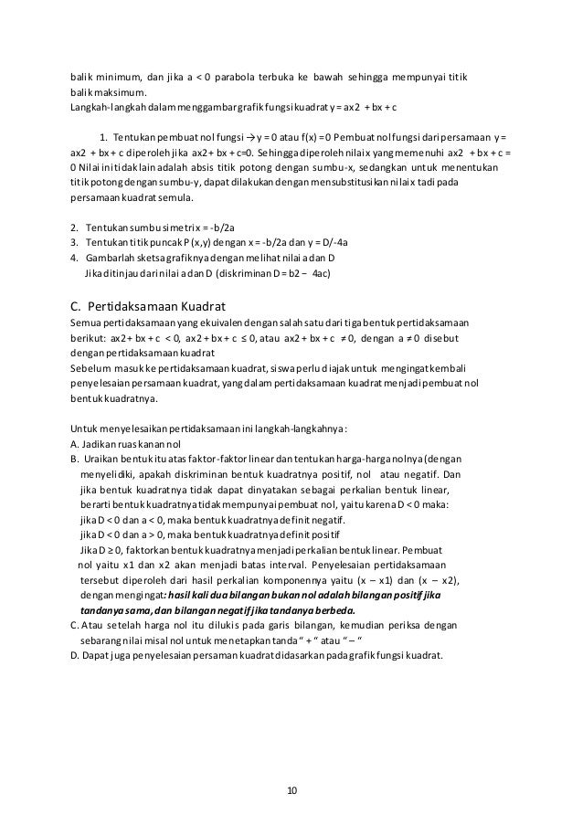 Persamaan dan pertidaksamaan linear