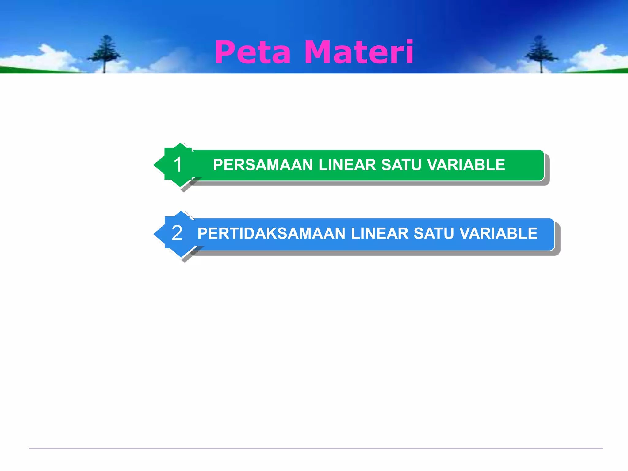 Persamaan dan pertidaksamaan linear satu variable fina yuanita | PPTX