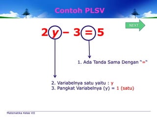 Persamaan dan pertidaksamaan linear satu variable fina yuanita | PPTX