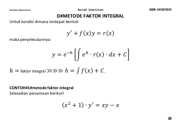 Persamaan diferensial orde 1
