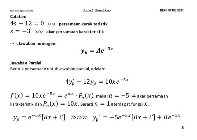 Persamaan Diferensial orde 1