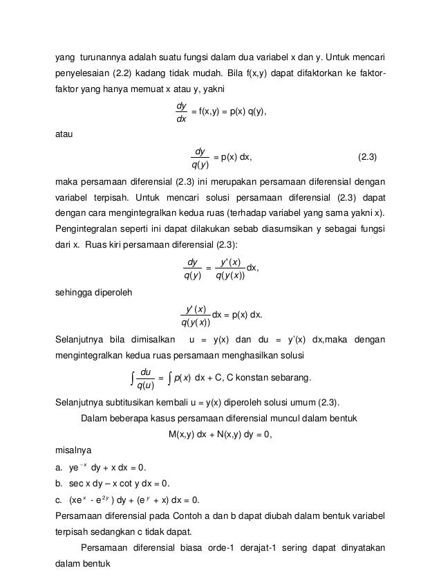 20+ Contoh Soal Dan Penyelesaian Persamaan Diferensial