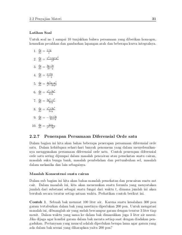 Soal Bunga Bank Persamaan Diferensial Orde 1 - Rumah Pendidikan
