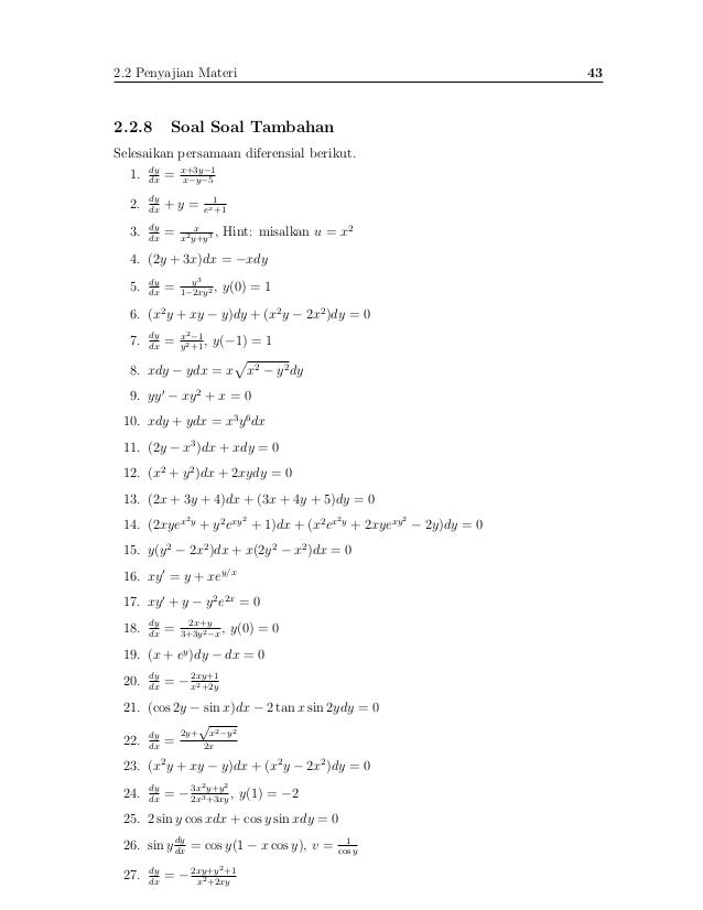 Persamaan Differensial Dr St Budi Waluya
