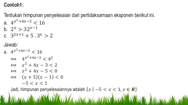 Persamaan Dan Pertidaksamaan Eksponen