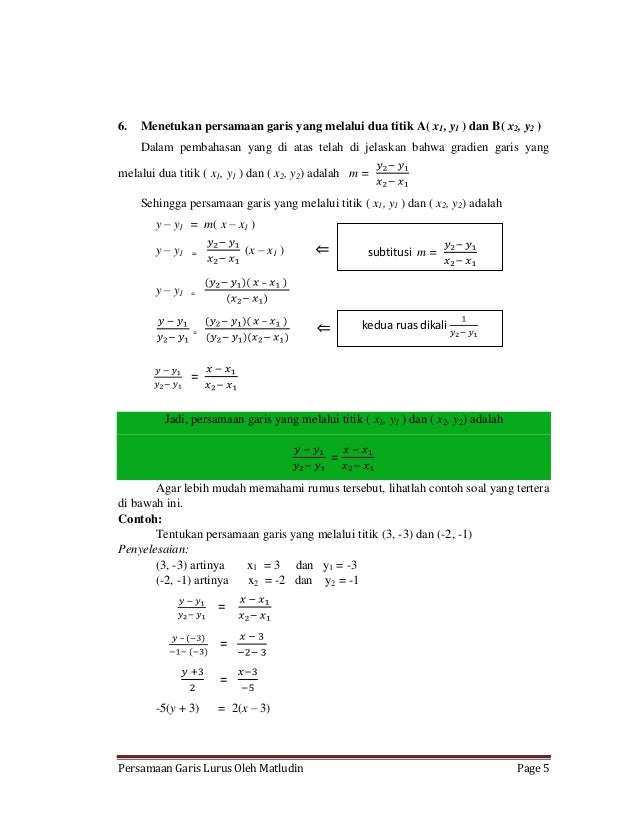 Persamaan Garis