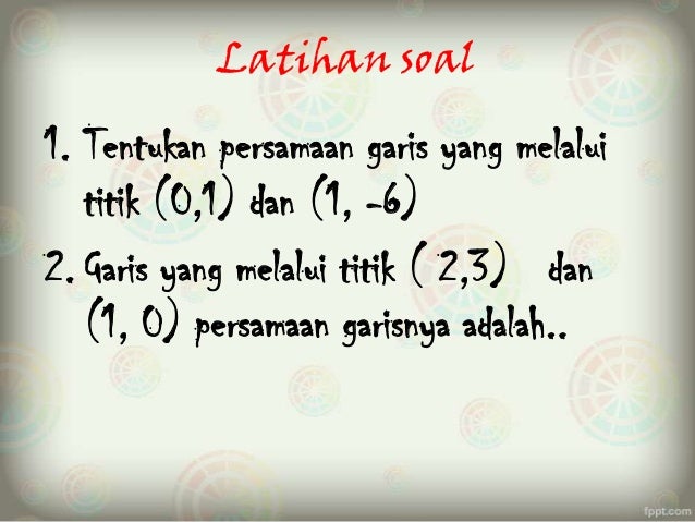  Persamaan garis lurus 