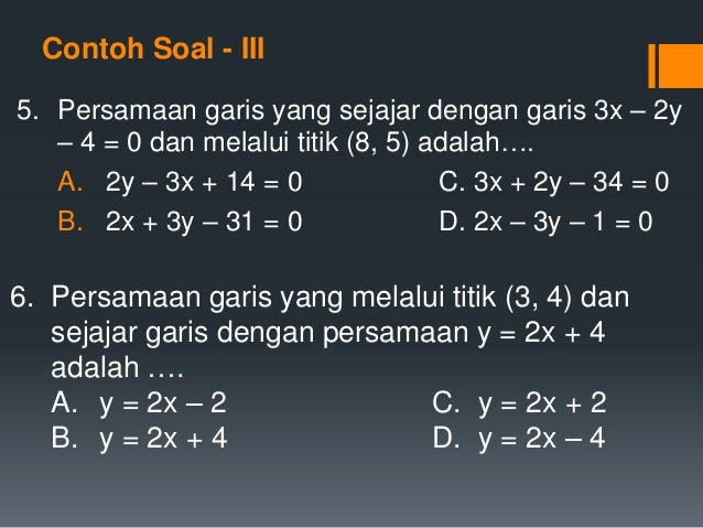 Persamaan Garis Lurus Pgl