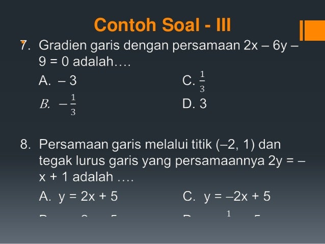 Persamaan Garis Lurus Pgl