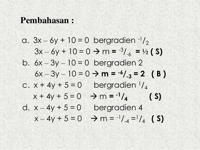 Persamaan garis lurus