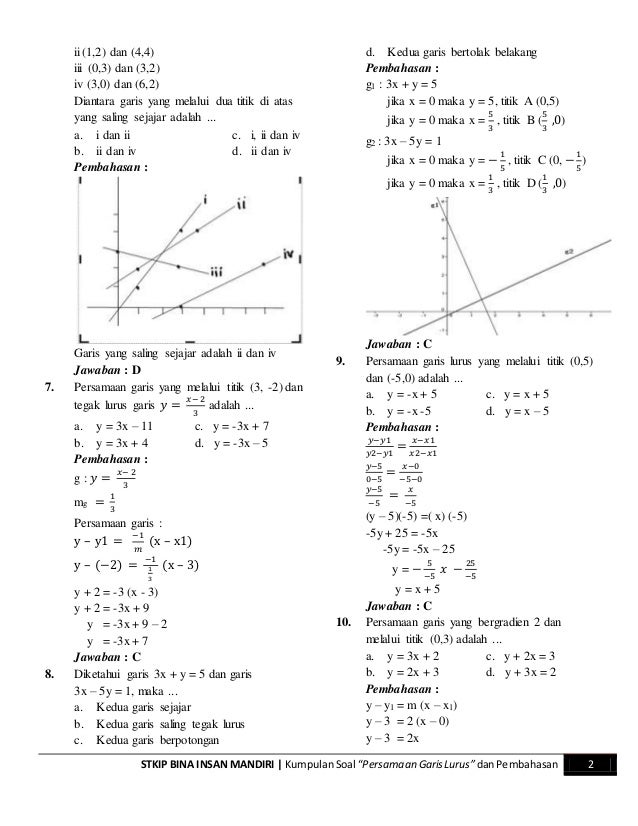 Contoh Soal Hots Matematika Materi Kedudukan Dua Garis Sejajar Pdf