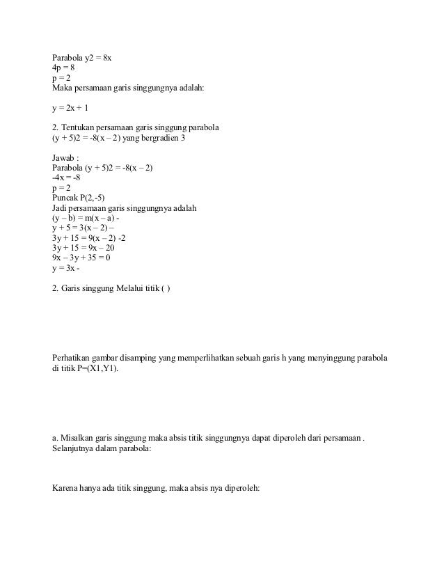 Persamaan Garis Singgung
