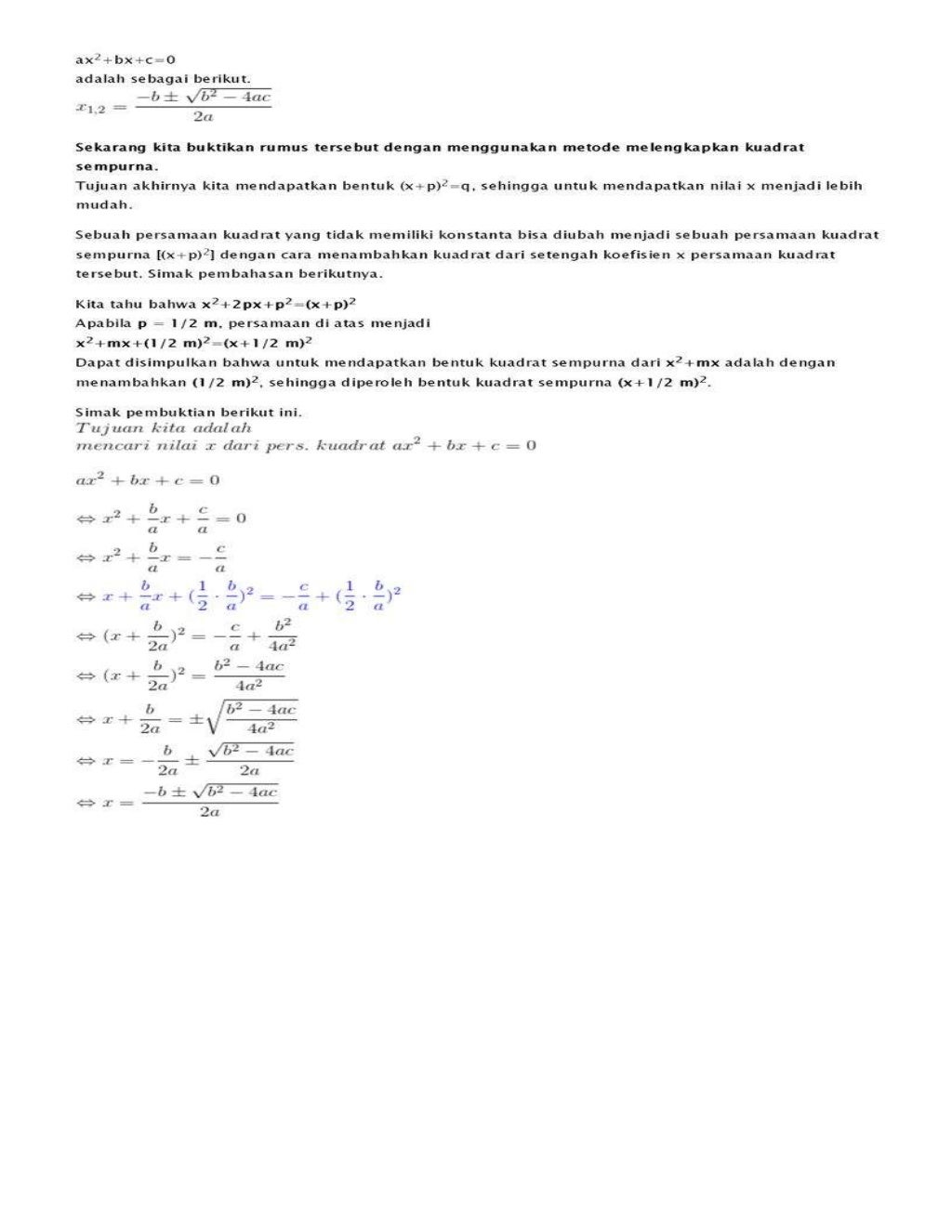 Persamaan kuadrat kelas ix
