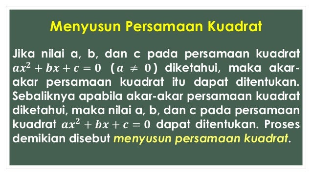 Persamaan Kuadrat