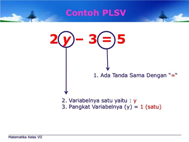 Persamaan linear satu variabel